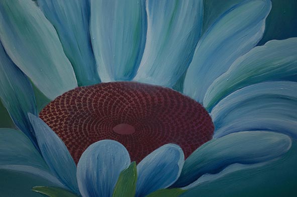 daisy flower spirals painting